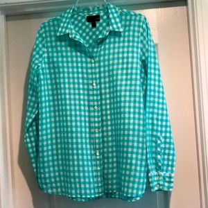 J.Crew Check Print “Boy” Shirt